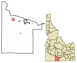 Location of Buhl in Twin Falls County, Idaho