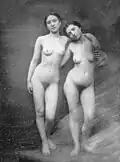 Image 42Two nudes standing. ca.1850. Daguerreotype. 14.6 × 14.11 cm (5.7 × 5.6 in). The Metropolitan Museum of Art, New York