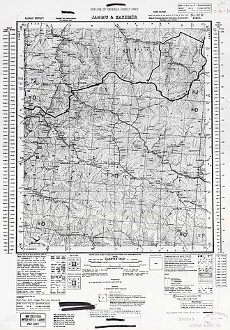 SoI map, 1946, showing the 1948 LoC