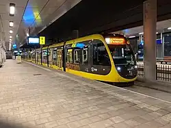 Tram stop below the station