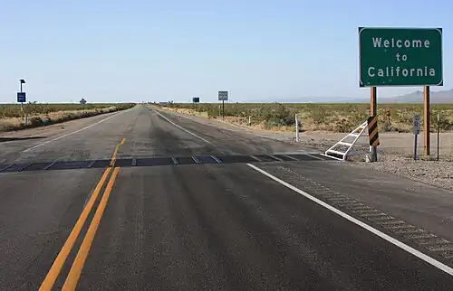 US&nbsp;95 southbound at the California-Nevada state line