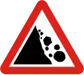 Falling rocks on left