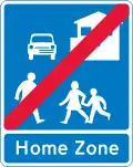 British "Home Zone" sign (Residential zone) ends