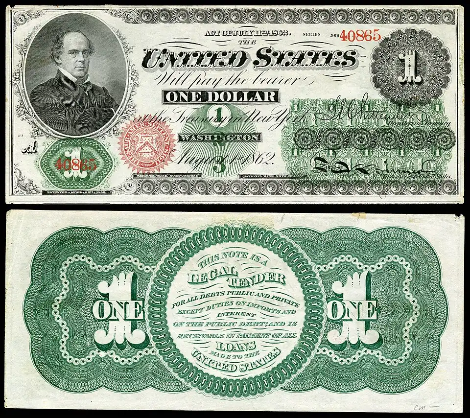 Both sides of a one-dollar bill