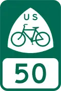 U.S. Bicycle Route 50 marker