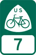U.S. Bicycle Route 7 marker