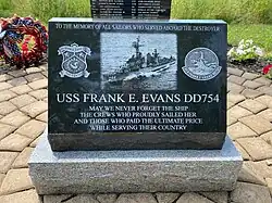 USS Frank E. Evans memorial - small tablet