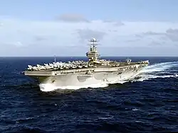 Abraham Lincoln sailing in the Western Pacific Ocean in 2004.