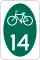 New York State Bicycle Route 14 marker