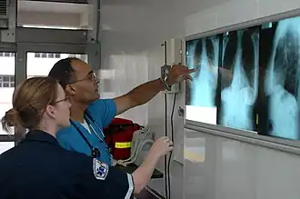 Wall mounted lightbox for inspecting medical X-rays