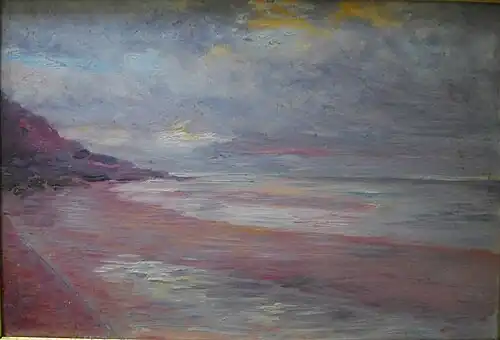 Falaise soleil couchant, Villers-sur-Mer, 1907, collection Ucciani.