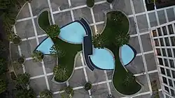 Aerial view of the garden