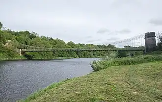 The Union Chain Bridge spanning the Tweed between Horncliffe, England and Fishwick, Scotland