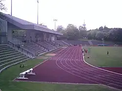 Athletics track and stand
