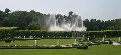 The main fountains at Longwood Gardens