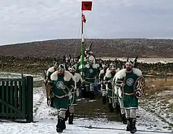 Raven banner at Shetlands Norse heritage festival Up Helly Aa
