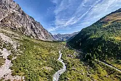 Upstream view of the Italian Val Ferret.