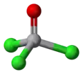 Ball and stick model of vanadium oxytrichloride