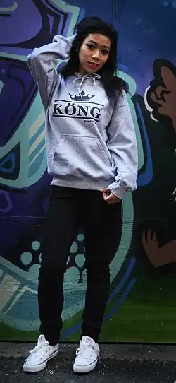 Image 50Vancouver woman in early athleisure look with casual hoodie and white sneakers, 2014. (from 2010s in fashion)