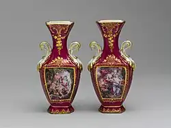 Rococo vase; circa 1761; soft paste porcelain; height: 24.1 cm; Metropolitan Museum of Art