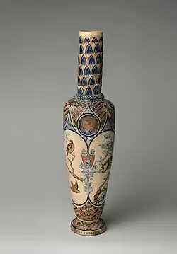 Vase with birds and portrait, 1876, c. 23 in, 54&nbsp;cm tall