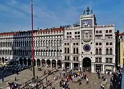 The Clocktower with the archway into the Mercerie leading to the Rialto