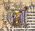 Illuminated initial at the beginning of the Beatrijs manuscript