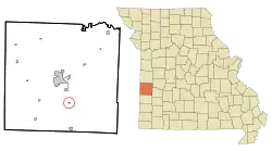Location of Milo, Missouri