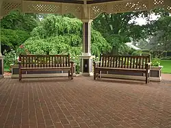 Inside the Victorian gazebo