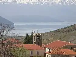 Agios Germanos with Small Prespa Lake in the background