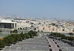 View of Wadi Al Gaiya Street in Mehairja from Aspire Zone parking lot.
