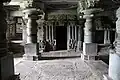 Ornate doorjamb and lintel over entrance into a sanctum in the Kedareshwara temple at Halebidu