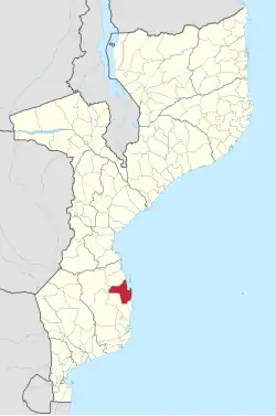 Vilanculos District on the map of Mozambique