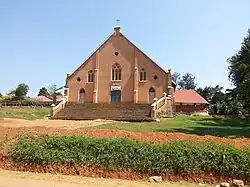 First Catholic old mission church and brick house 1891
