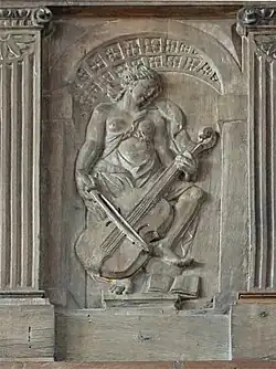Viol player in the Honfleur Église Sainte-Catherine, c. 1550-1600