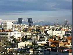 Gate of Europe towers and the Cuatro Torres Business Area under construction