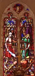 Vitrail du Choeur de l'église de Goudou (France) Décollation de St Jean-Baptiste 1941