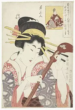 Woman with Shamisen. 1808