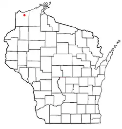 Location of the town of Amnicon in Douglas County, Wisconsin