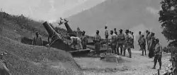 210/8 D.A. mortars in the Val Dogna during World War I.