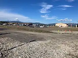 WYS airport construction of new terminal from the approach road