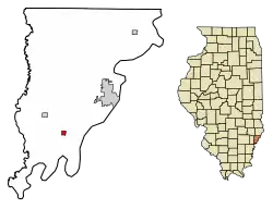 Location of Keensburg in Wabash County, Illinois