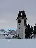 Wald - Church tower after fire, January 2012