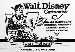 Image 29Walt Disney's business envelope featured a self-portrait, c. 1921 (from Walt Disney)