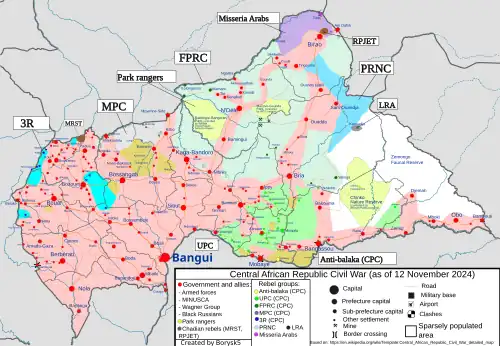 Map of the Central African Civil War