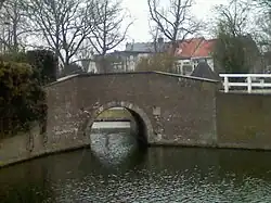 The Waterpoortbrug (Water Gate Bridge) in Hoorn, Netherlands, a brick bridge