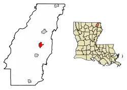 Location of Forest in West Carroll Parish, Louisiana.