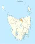 Map showing West Tamar LGA in Tasmania