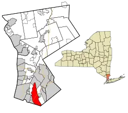 Location within Westchester County and the state of New York