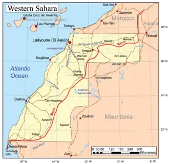 Map of Western Sahara